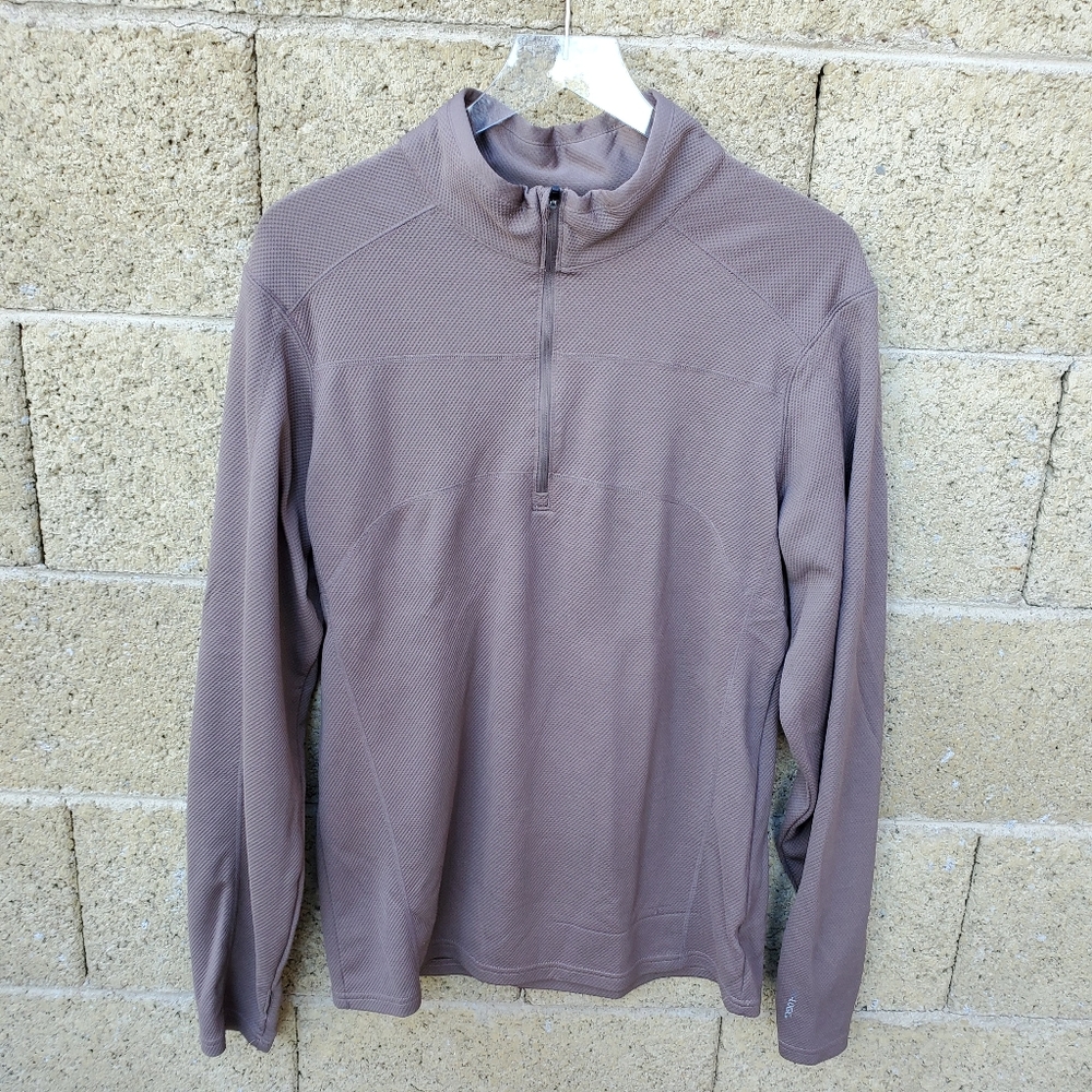 Alpine Dri Logic Tan Long Sleeve half zip #1131
